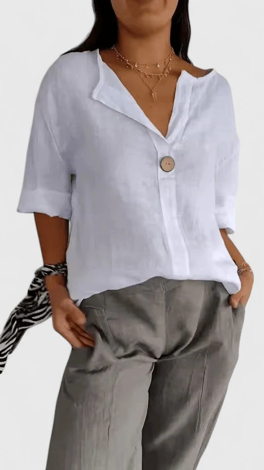 Women's Elegant V-Neck Blouse