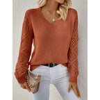 Women's Elegant V-Neck Knit Sweater