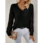 Women's Elegant V-Neck Knit Sweater