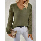 Women's Elegant V-Neck Knit Sweater