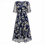Women's Floral A-Line Midi Dress