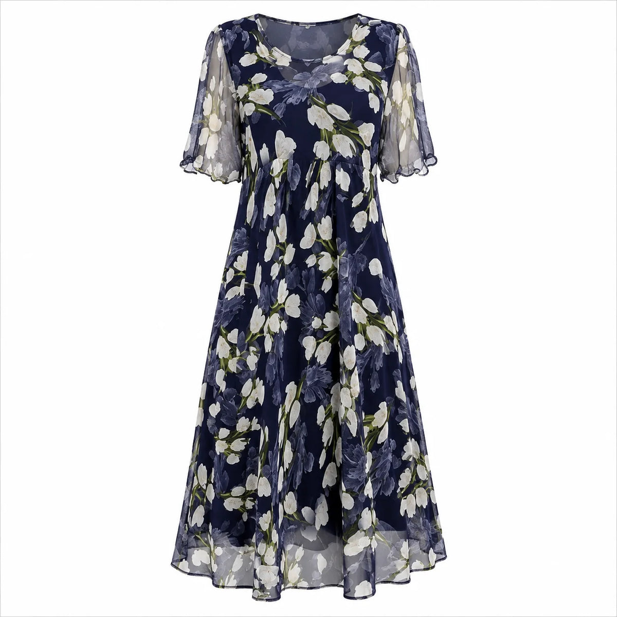 Women's Floral A-Line Midi Dress