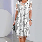 Women's Floral A-Line Midi Dress