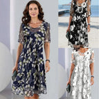 Women's Floral A-Line Midi Dress