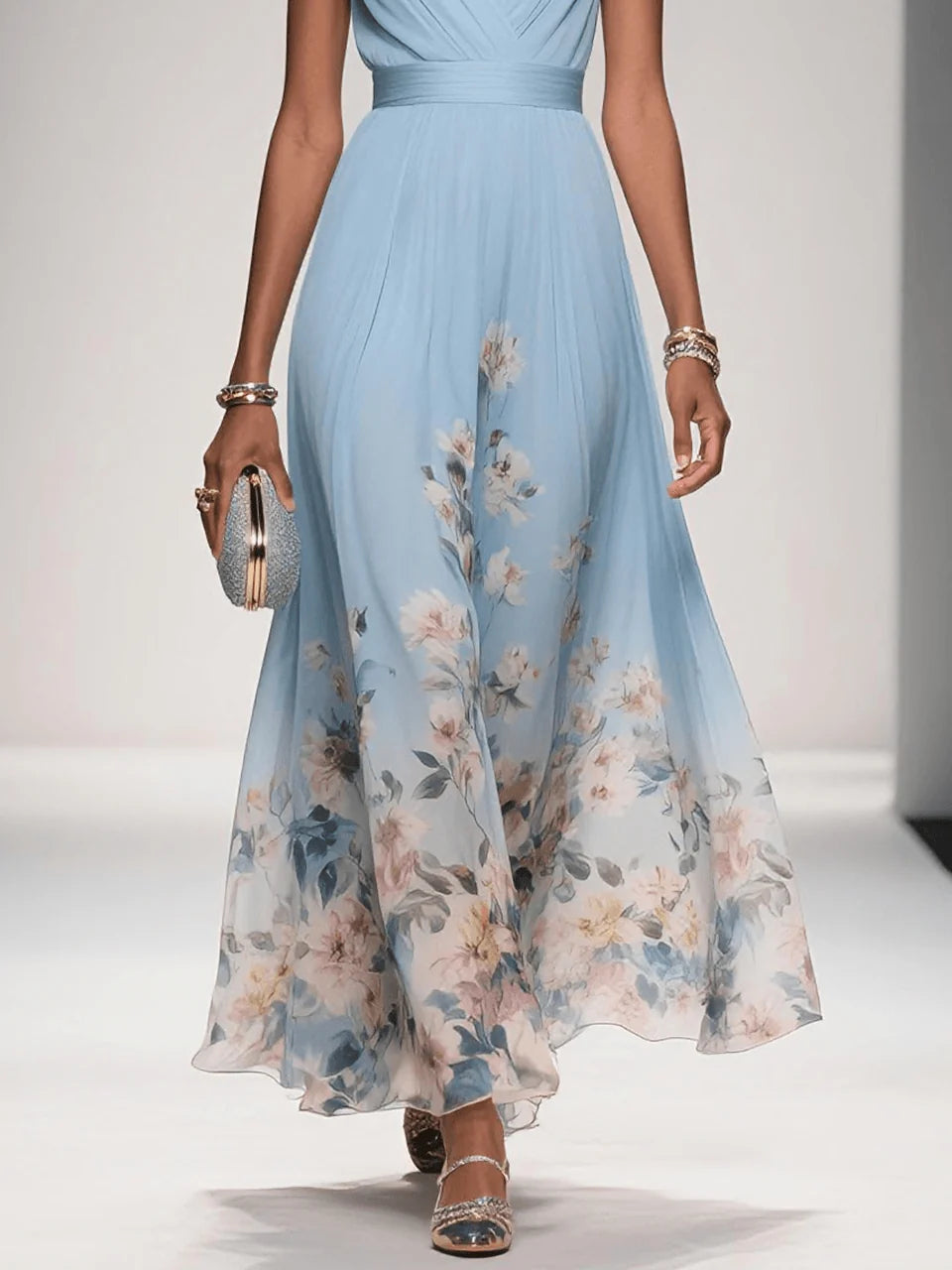 Women's Floral Print Wedding Guest Dress