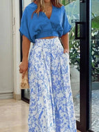 Women's Floral Wide-Leg Set