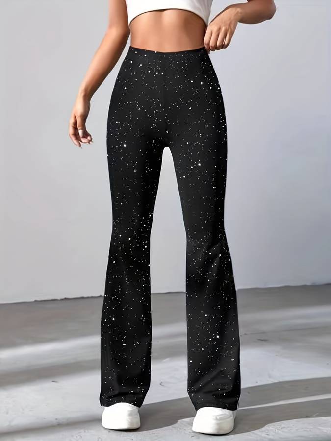 Women's Glitter Flared Trousers