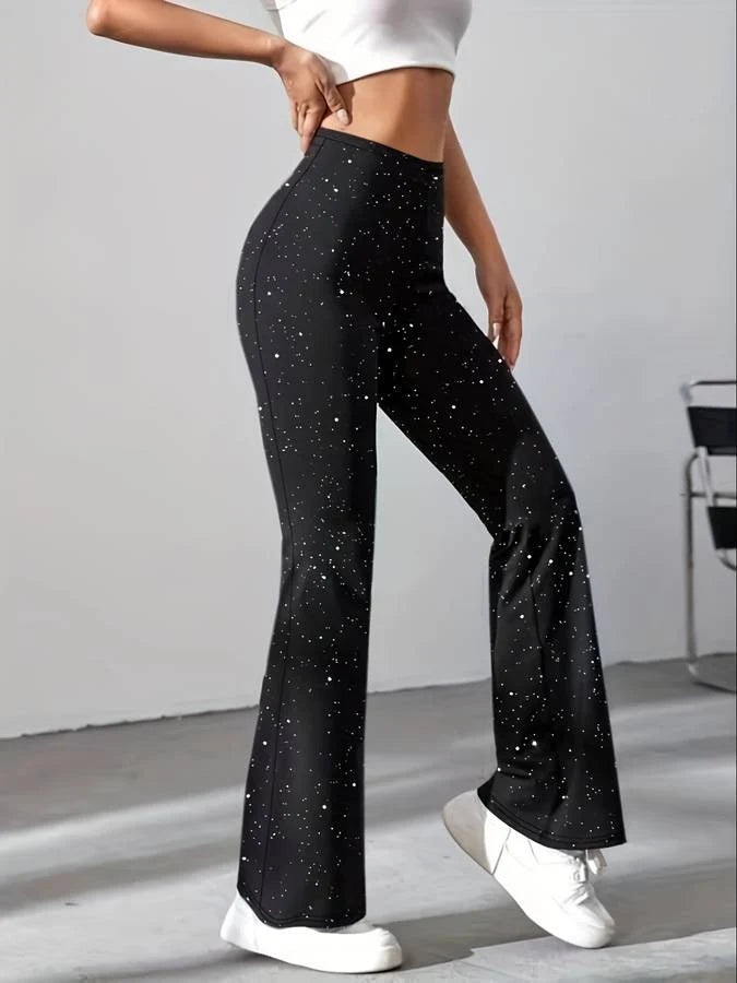 Women's Glitter Flared Trousers