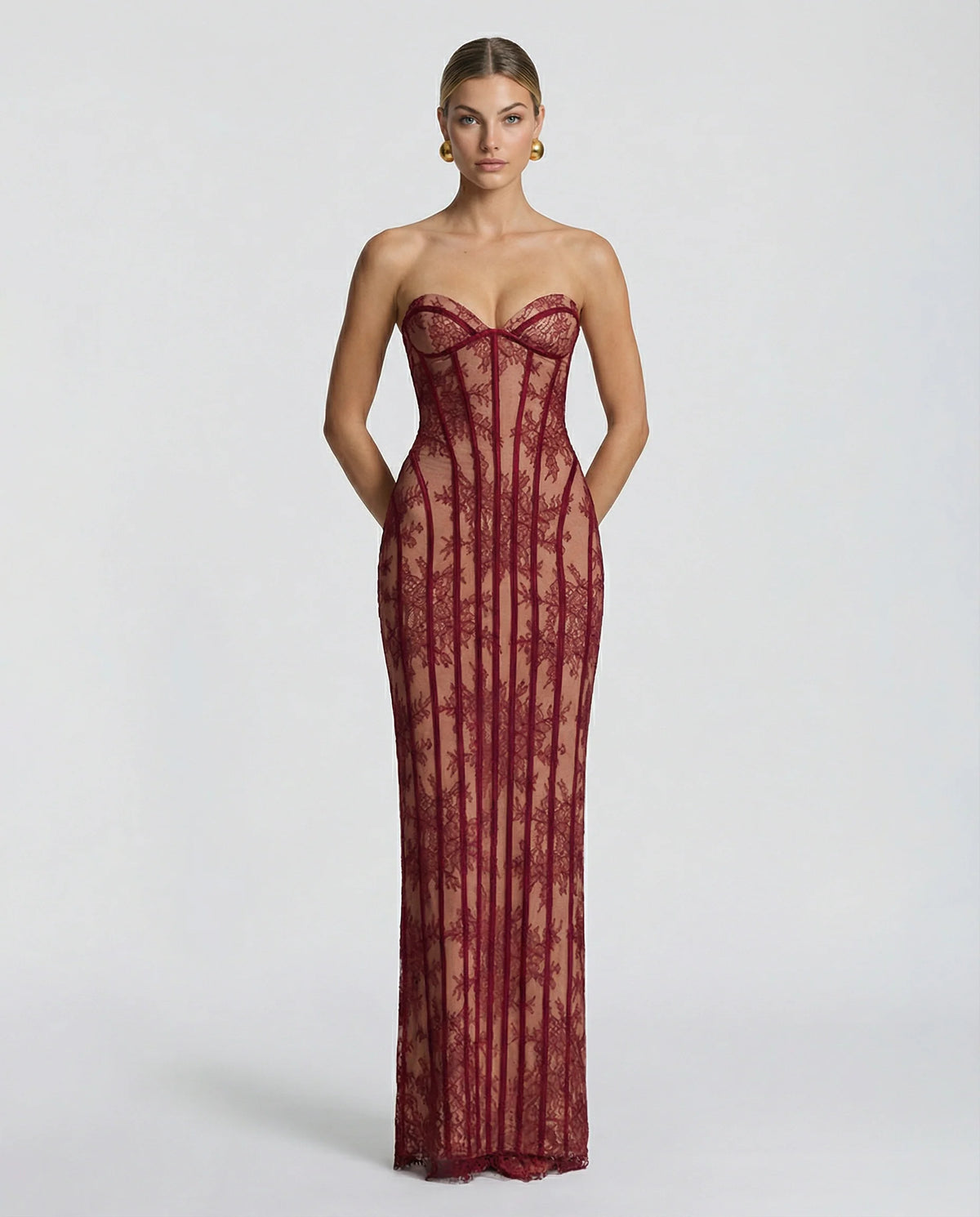 Women's Lace Corset Maxi Dress
