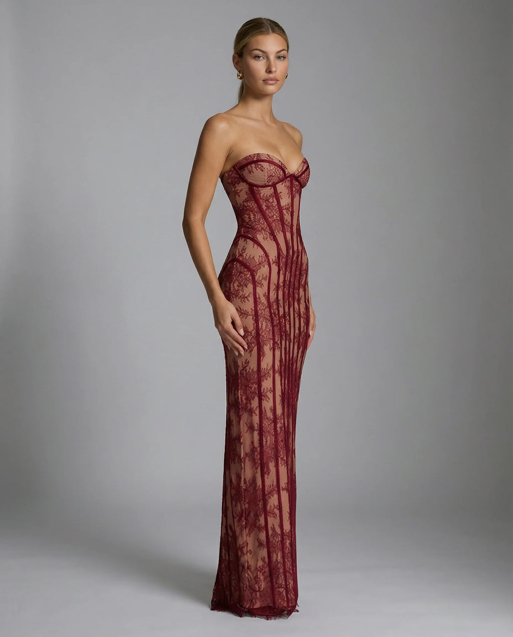 Women's Lace Corset Maxi Dress