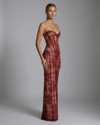 Women's Lace Corset Maxi Dress