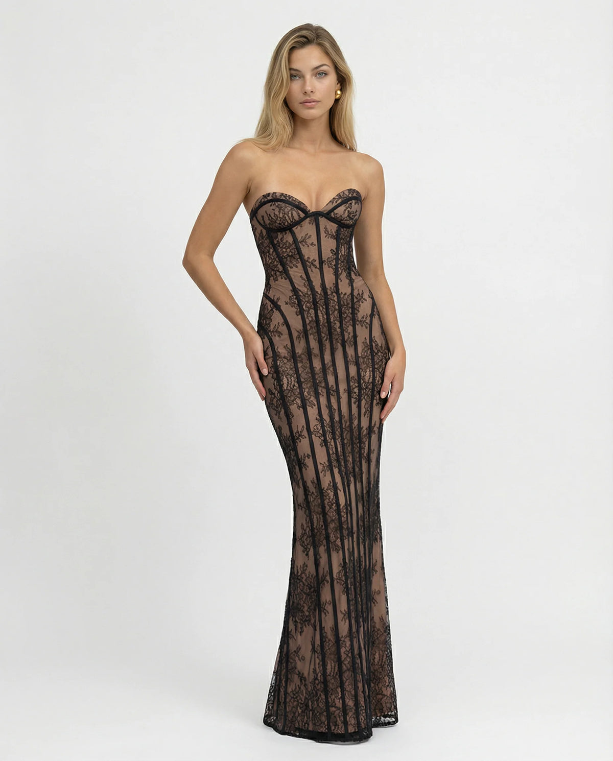 Women's Lace Corset Maxi Dress