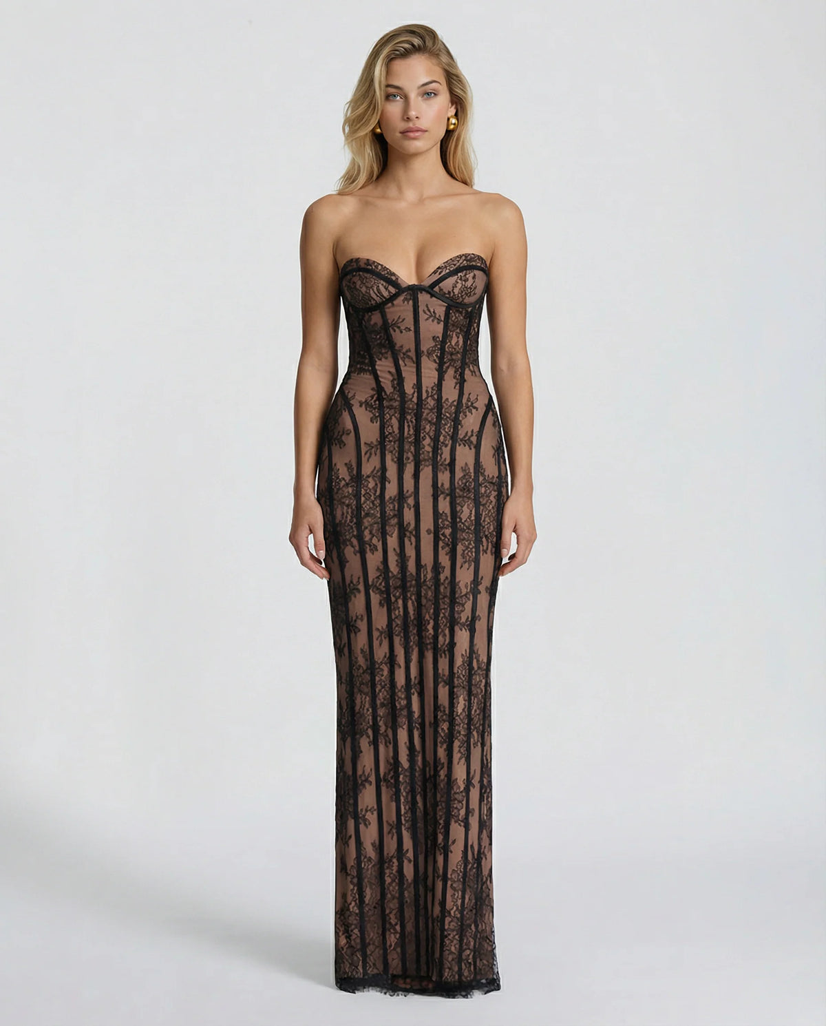Women's Lace Corset Maxi Dress