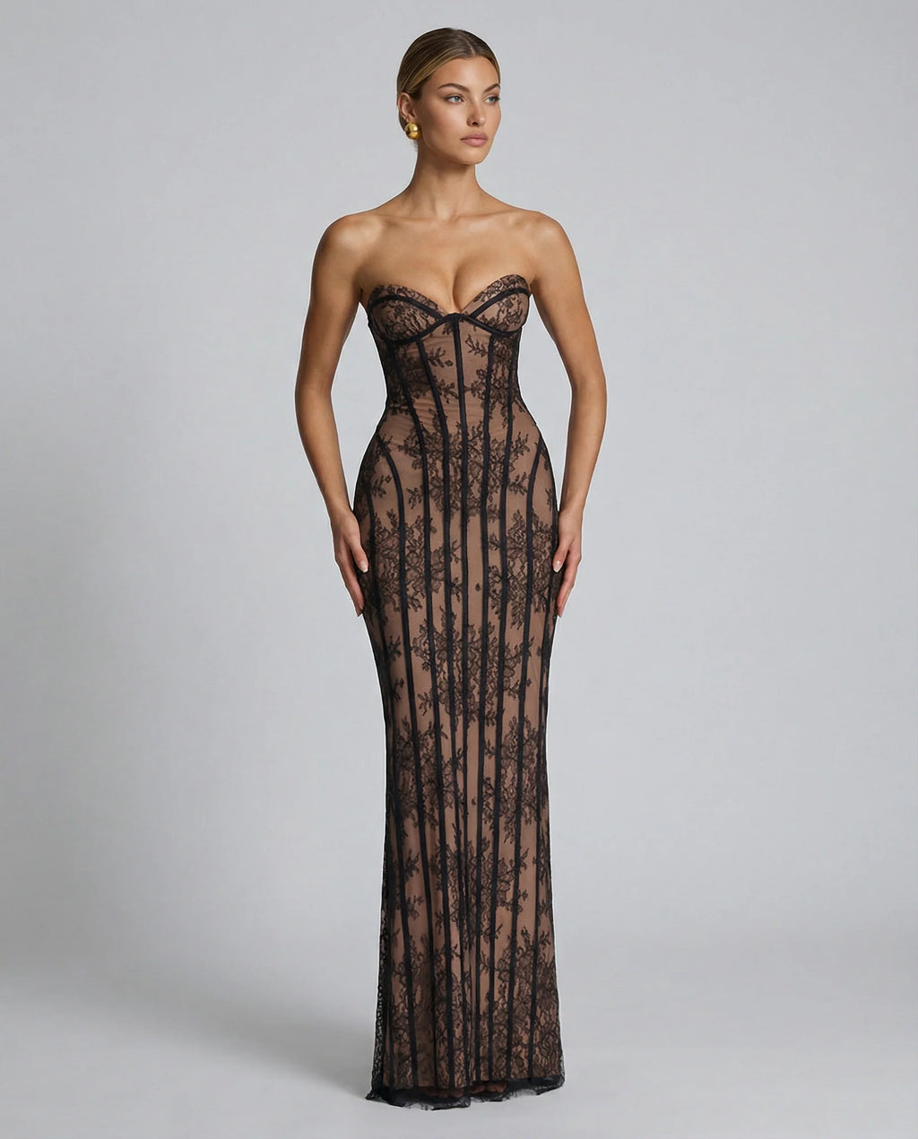 Women's Lace Corset Maxi Dress