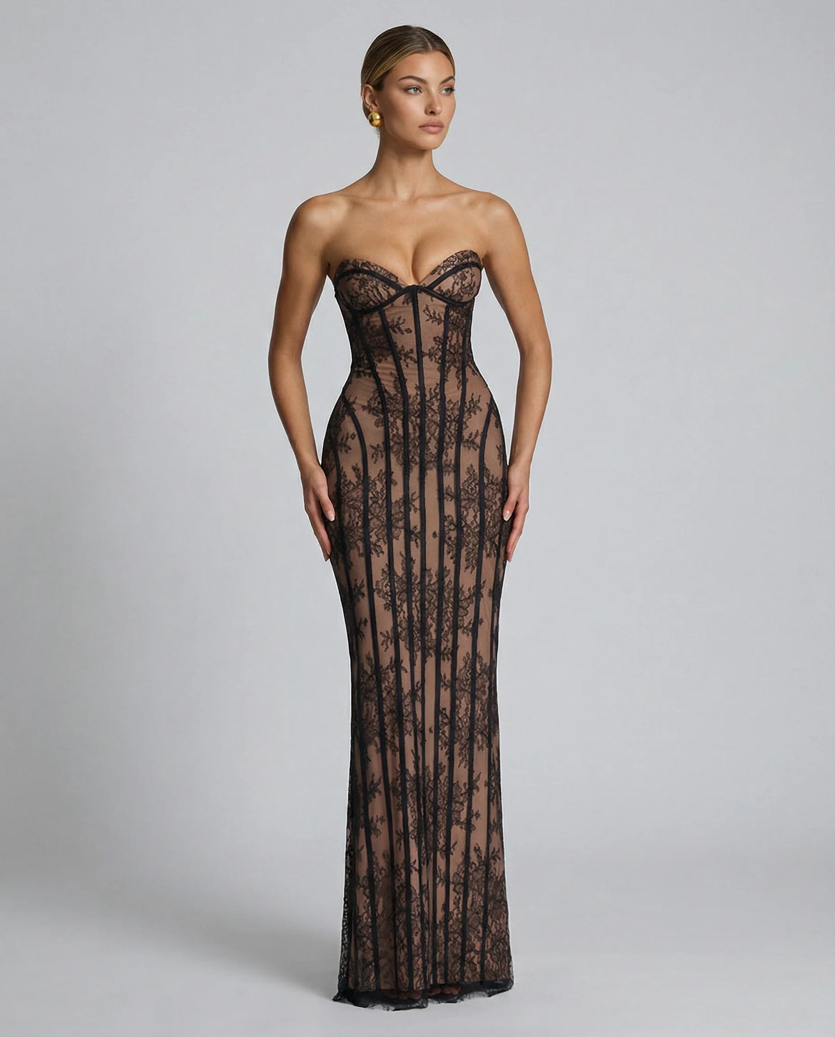Women's Lace Corset Maxi Dress