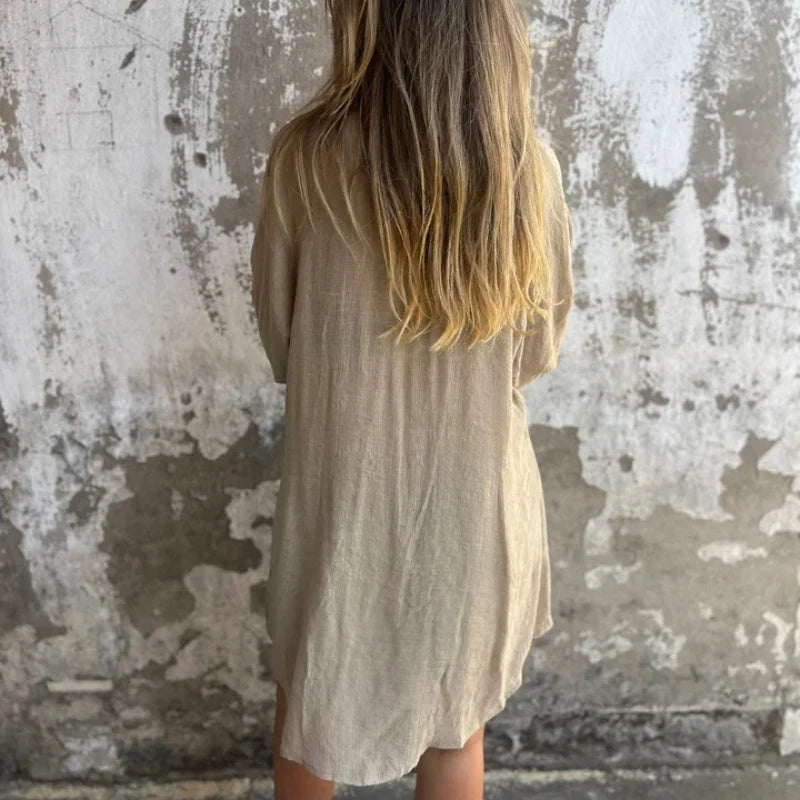Women's Linen-Look Shirt & Shorts Set
