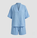 Women's Linen Two-Piece Shorts Set
