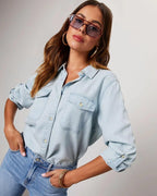 Women's Long Sleeve Denim Shirt