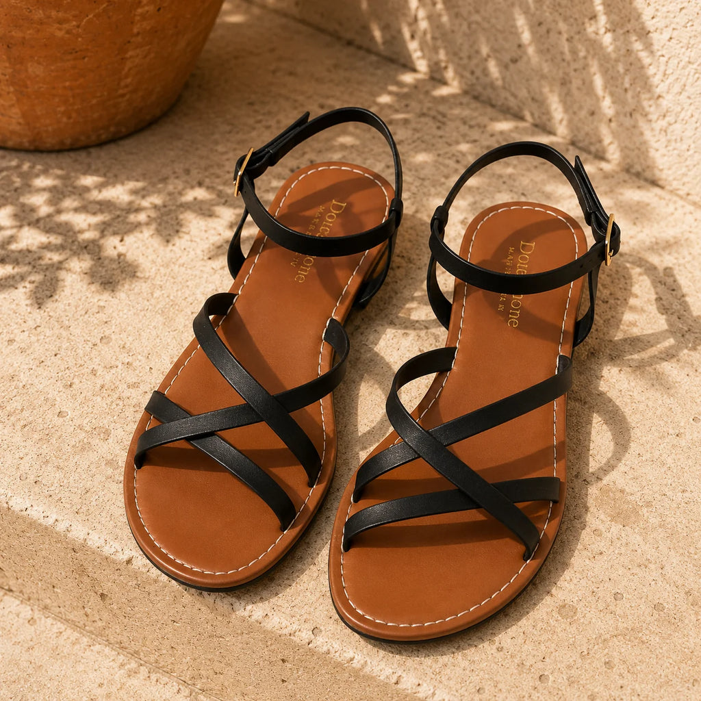 Women's Minimalist Leather Strappy Sandals