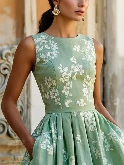 Women's Off-Shoulder Floral Swing Midi Dress