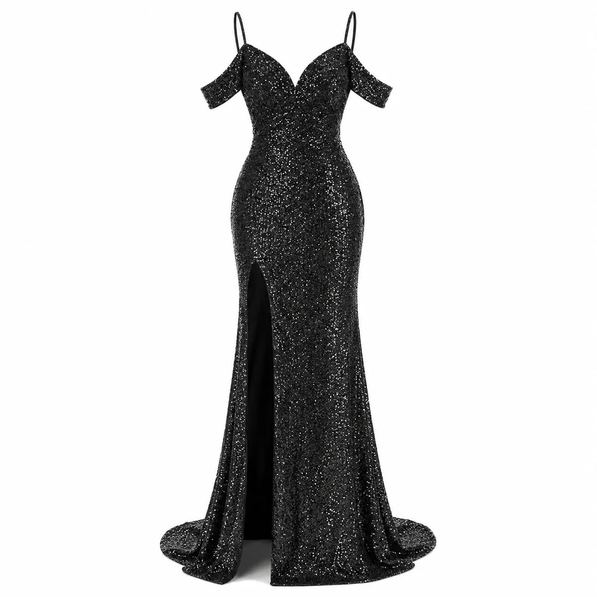 Women's Off-Shoulder Sequin Maxi Dress