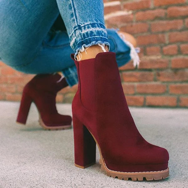 Women's Platform Heel Ankle Boots