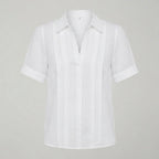 Women's Pleated Linen Blouse