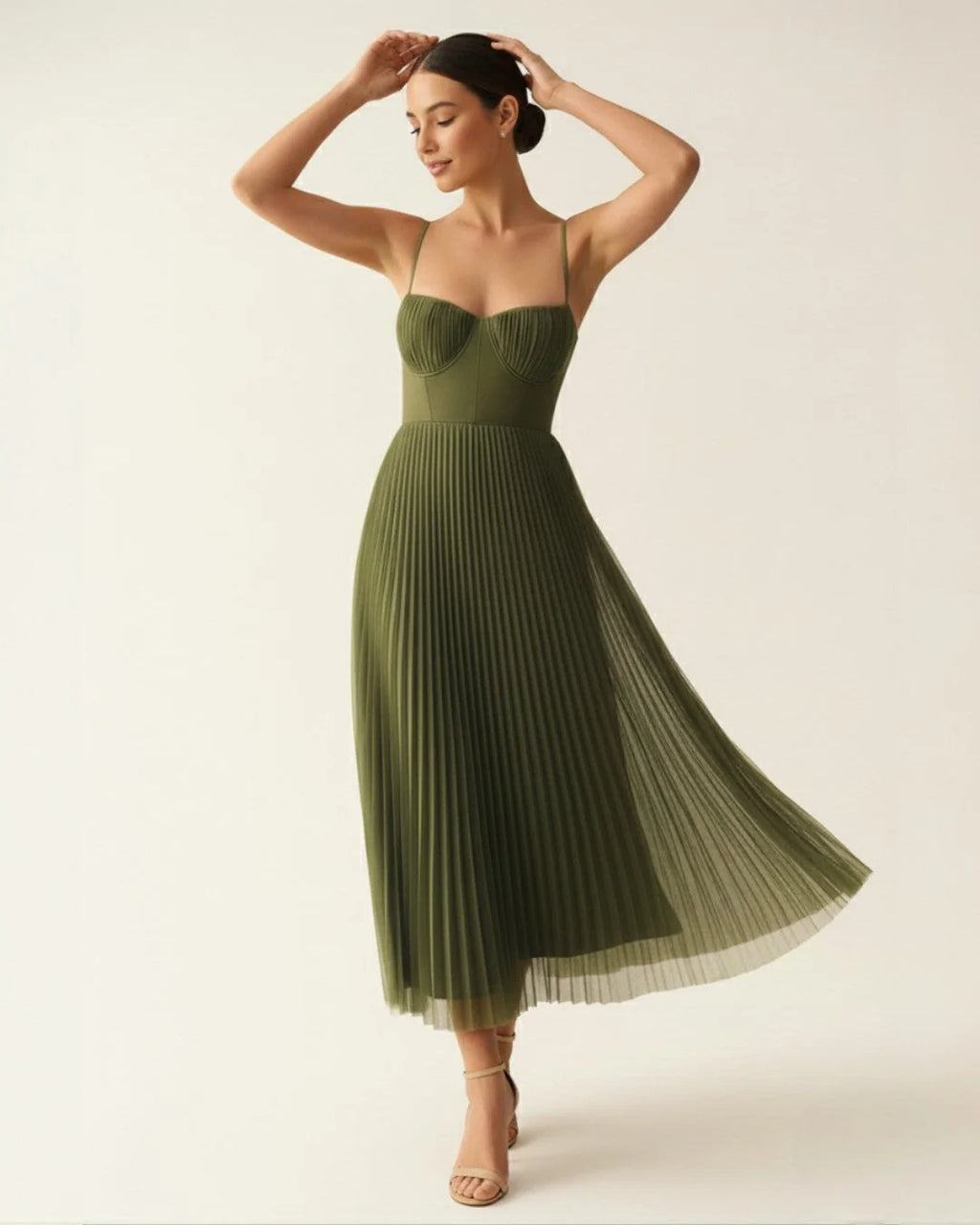 Women's Pleated Midi Dress