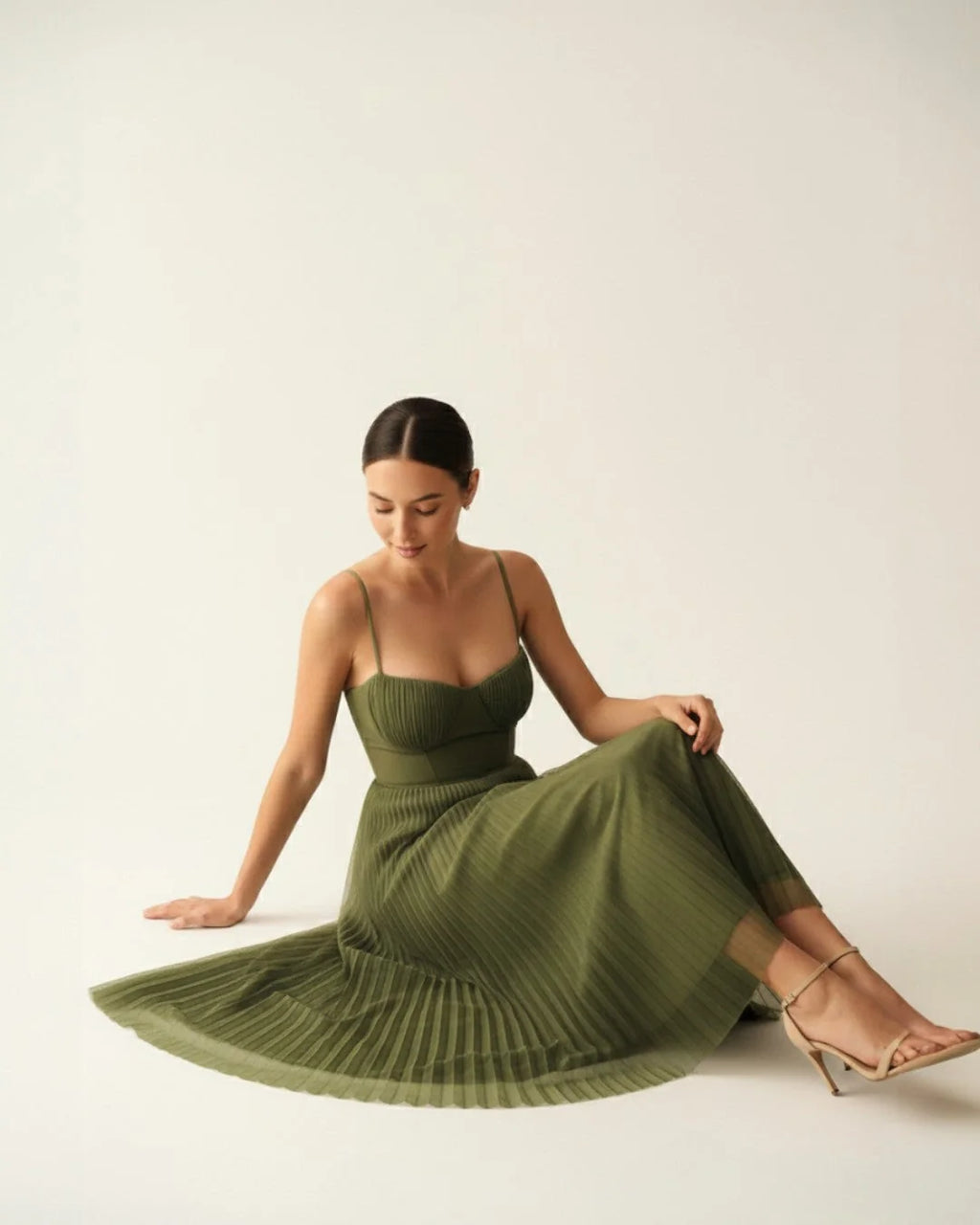 Women's Pleated Midi Dress