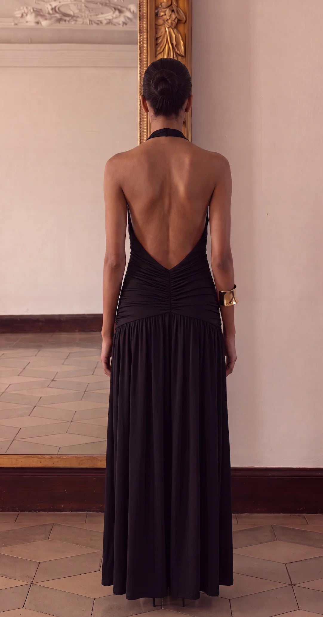 Women's Plunge Halter Maxi Dress