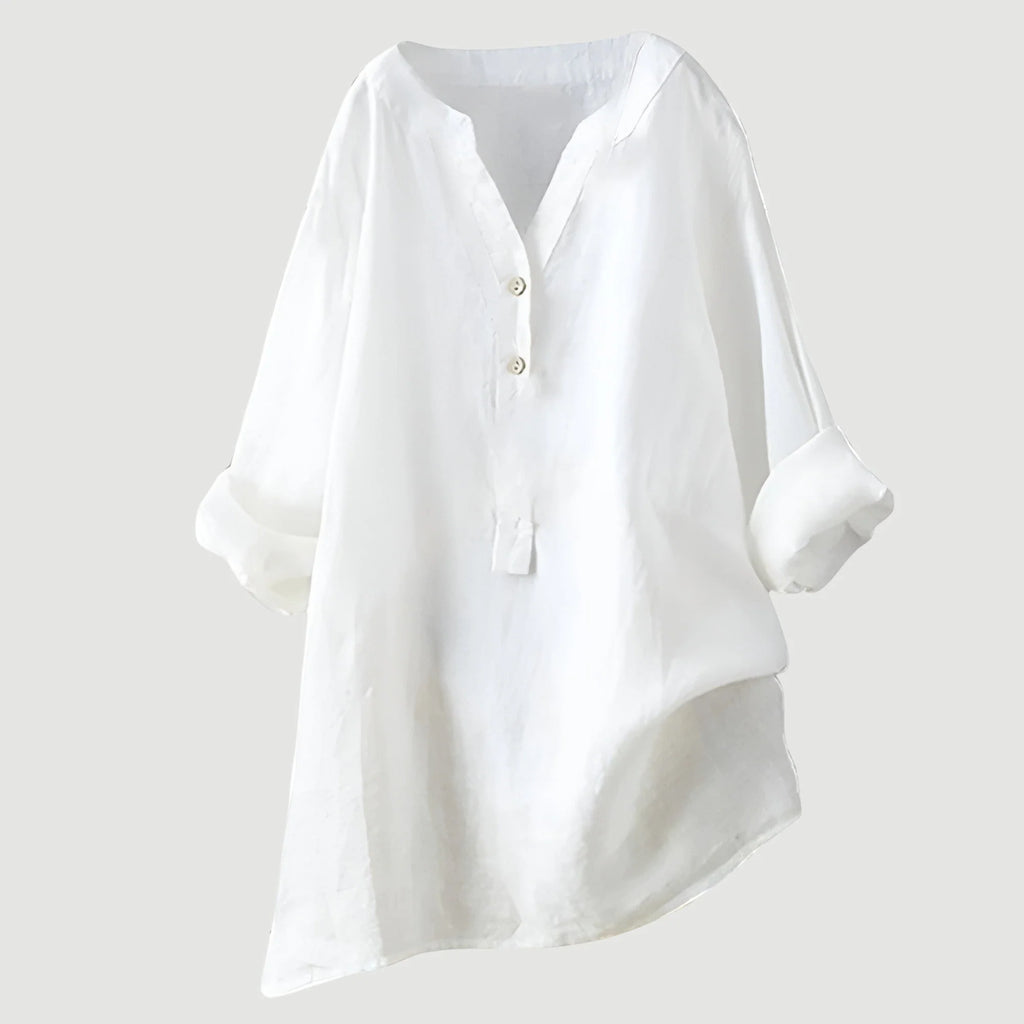 Women's Refined V-Neck Button-Down Shirt