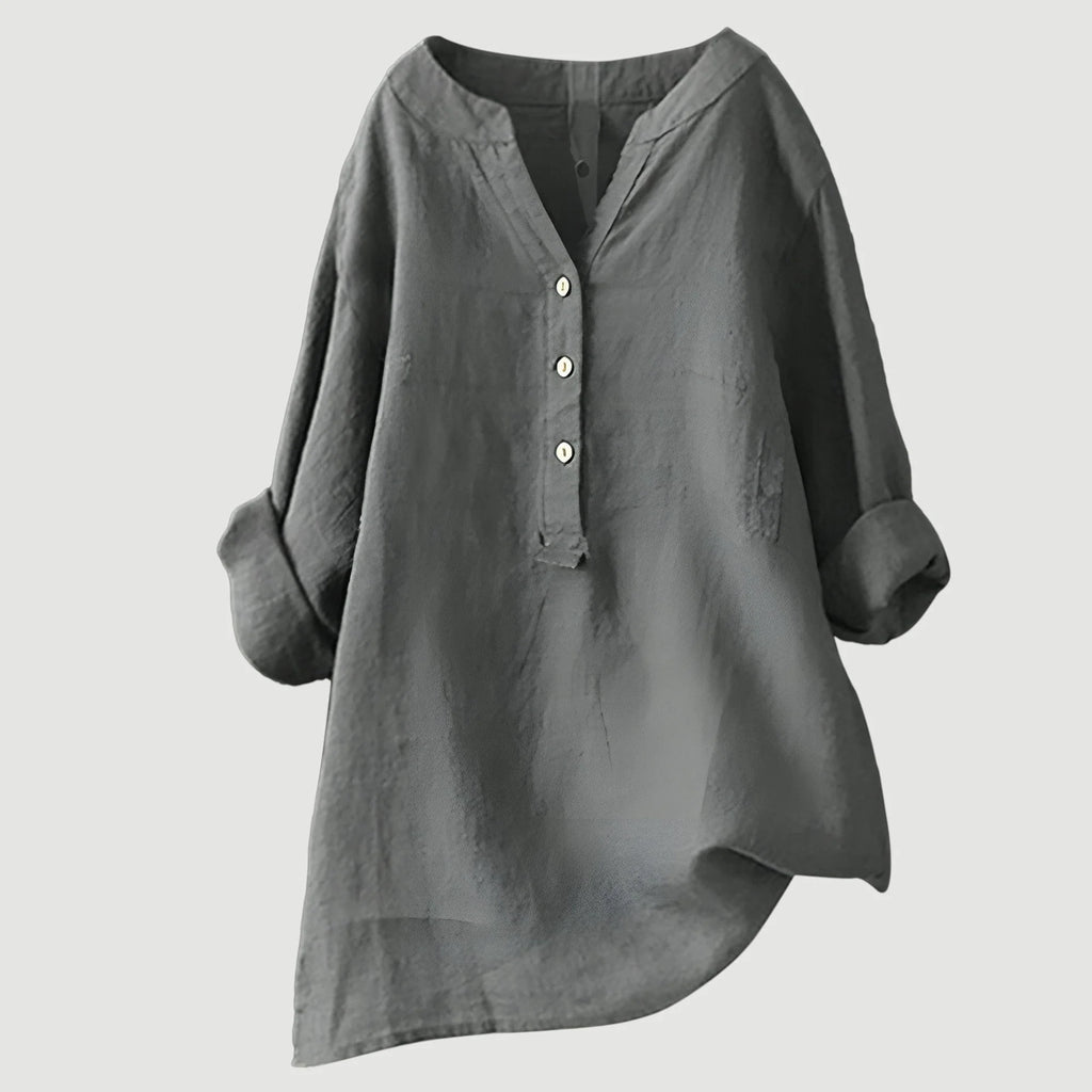 Women's Refined V-Neck Button-Down Shirt