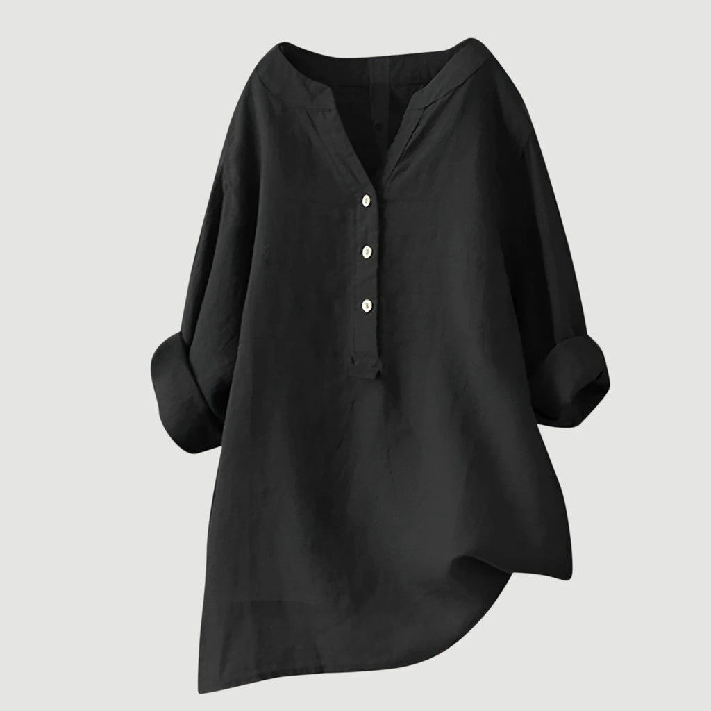 Women's Refined V-Neck Button-Down Shirt