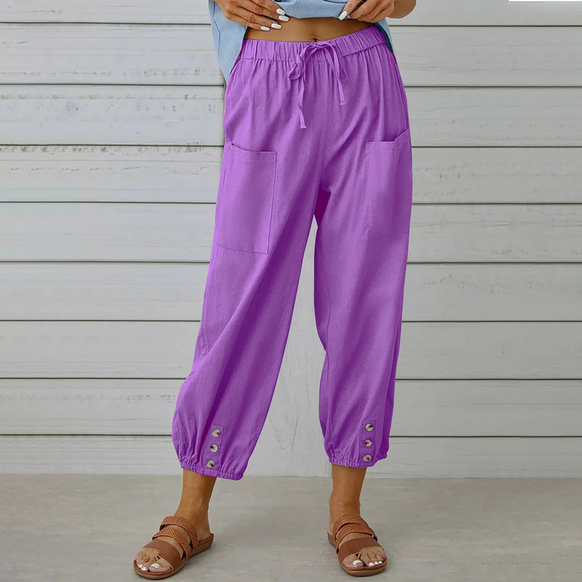 Women's Relaxed Drawstring Cropped Trousers
