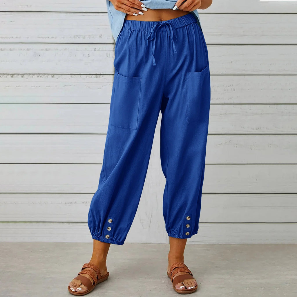 Women's Relaxed Drawstring Cropped Trousers