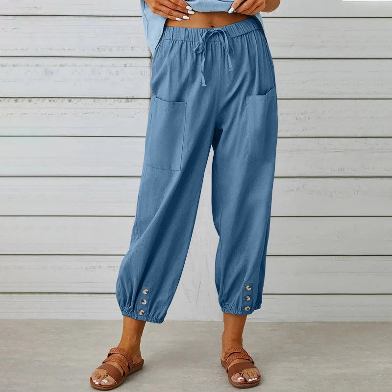 Women's Relaxed Drawstring Cropped Trousers
