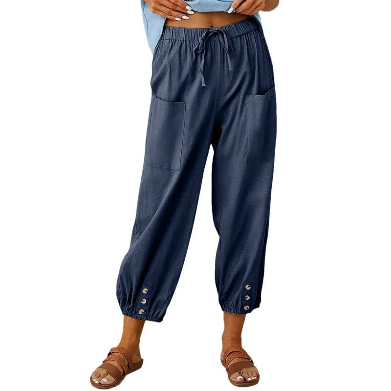 Women's Relaxed Drawstring Cropped Trousers