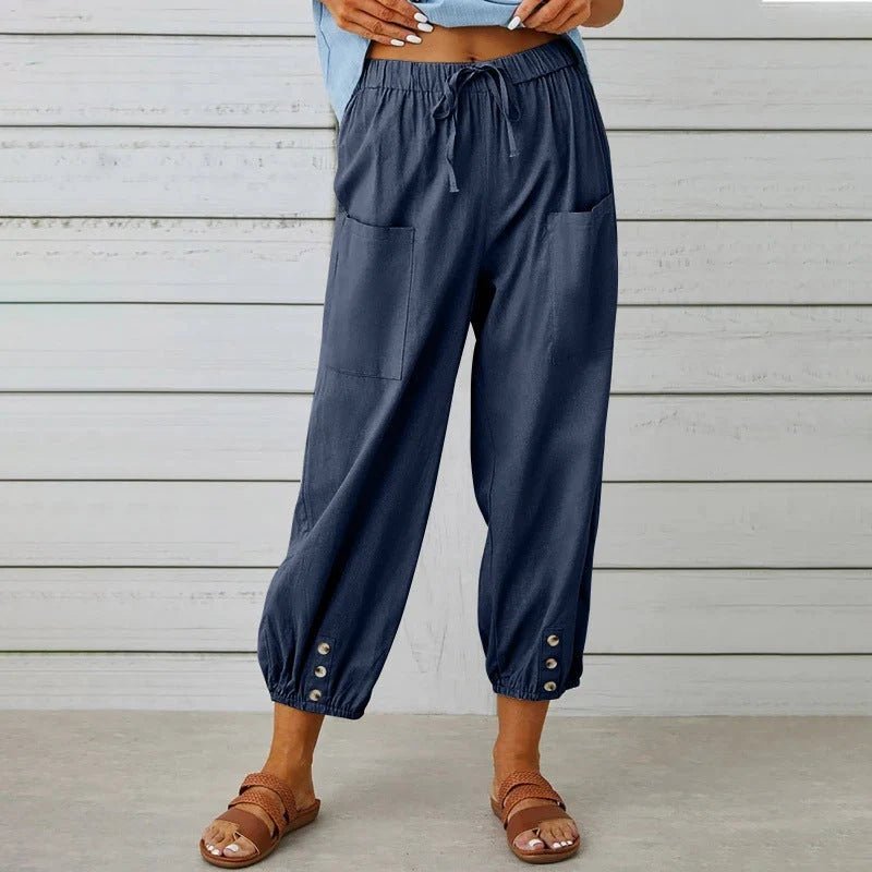 Women's Relaxed Drawstring Cropped Trousers