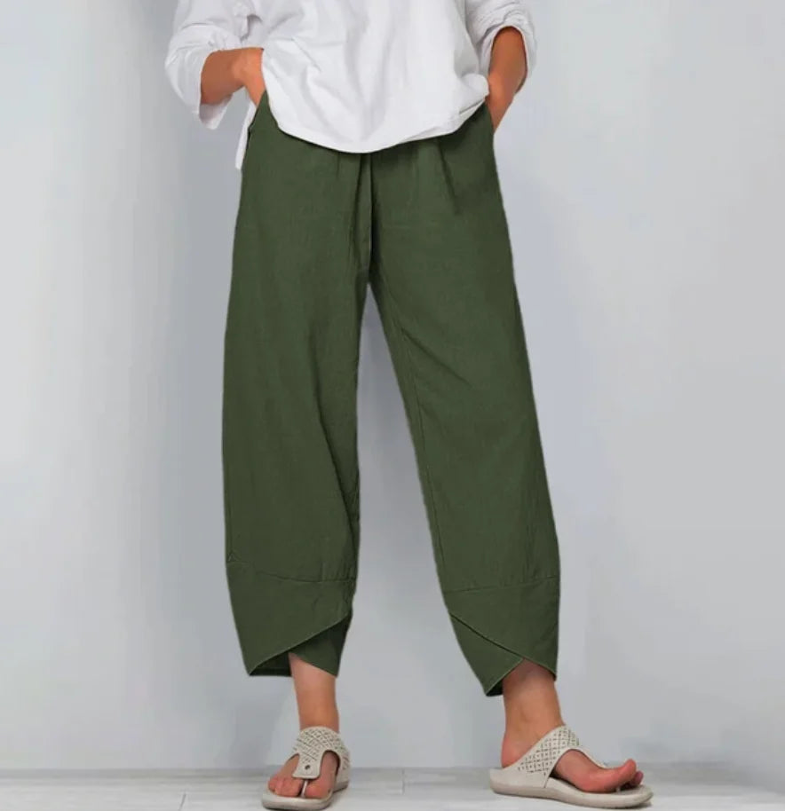 Women's Relaxed Linen Blend Trousers
