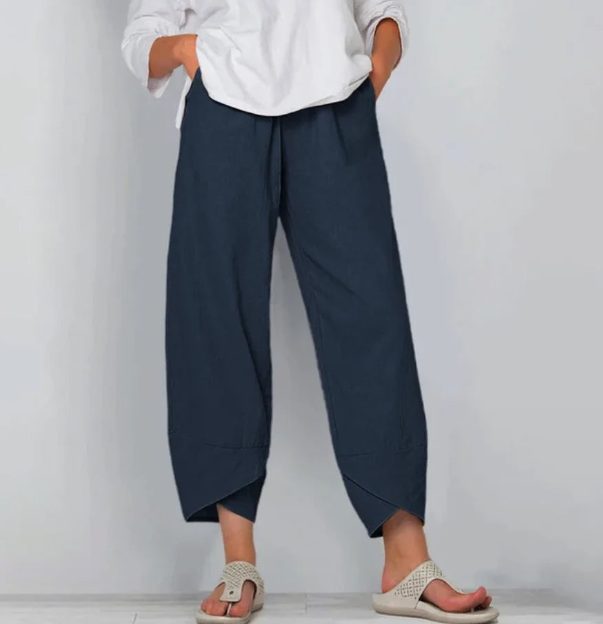 Women's Relaxed Linen Blend Trousers