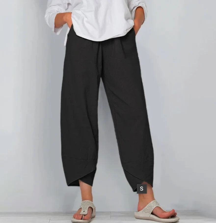 Women's Relaxed Linen Blend Trousers