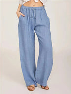 Women's Relaxed Linen Wide-Leg Trousers
