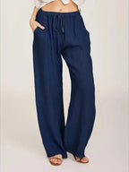 Women's Relaxed Linen Wide-Leg Trousers