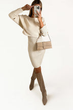 Women's Ribbed Knit Midi Set