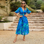 Women's Romantic Floral Midi Dress