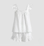 Women's Ruffle Linen Blend Shorts Set