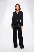 Women's Sequin Straight-Leg Party Trousers