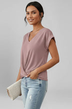 Women's Short-Sleeve V-Neck Blouse