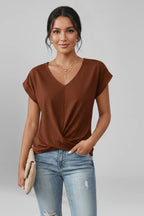 Women's Short-Sleeve V-Neck Blouse