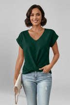 Women's Short-Sleeve V-Neck Blouse